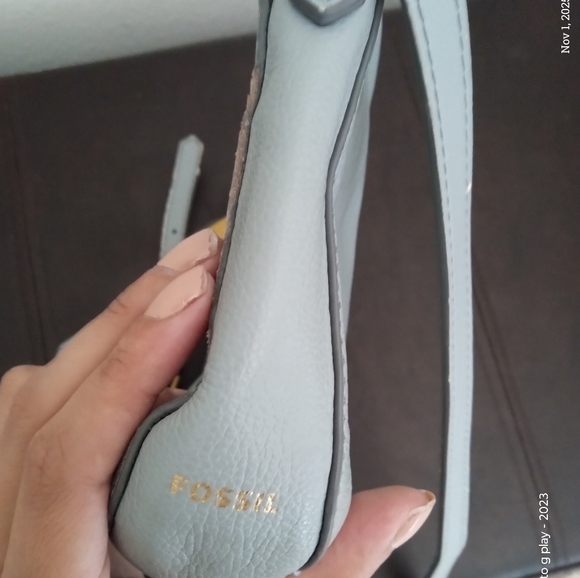 Fossil Women's Crossbody Bag Leather Vintage Blue Small - Picture 3 of 13